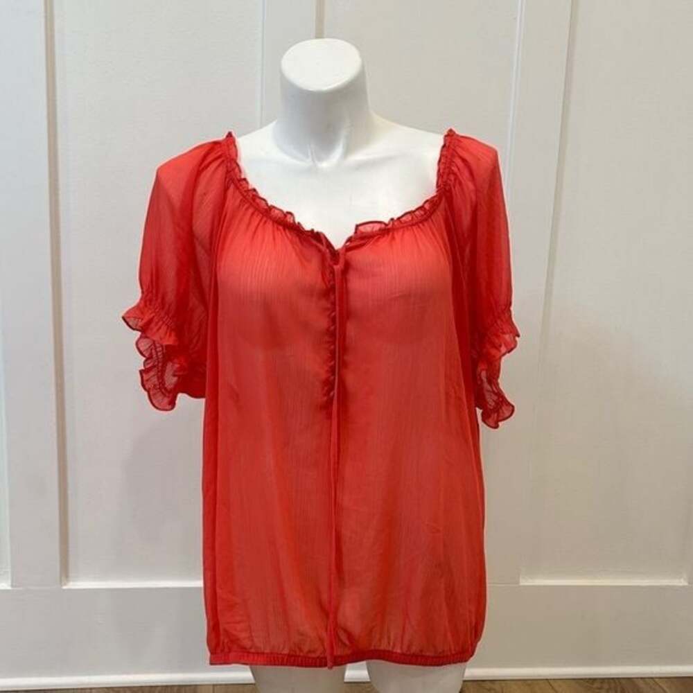 NWOT Torrid Coral Peasant Top Size 3X
